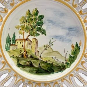Decorative plate made in Italy.